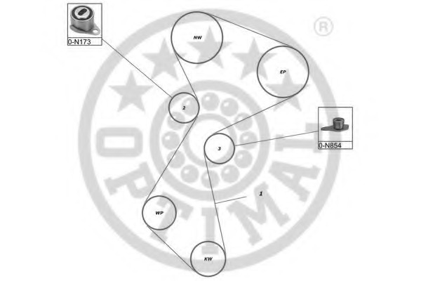 SK1012 OPTIMAL Комплект ремня ГРМ