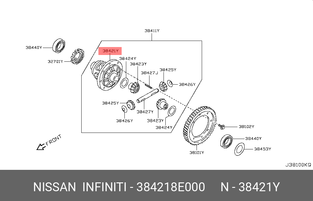 384218E000 NISSAN КОРПУС ДИФФЕРЕНЦИАЛА