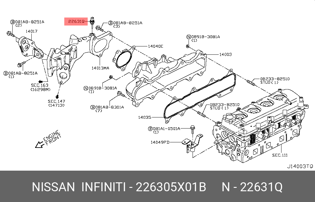 226305X01B NISSAN ДАТЧИК ТЕМПЕРАТУРЫ ОХЛАЖДАЮЩЕЙ ЖИДКОСТИ
