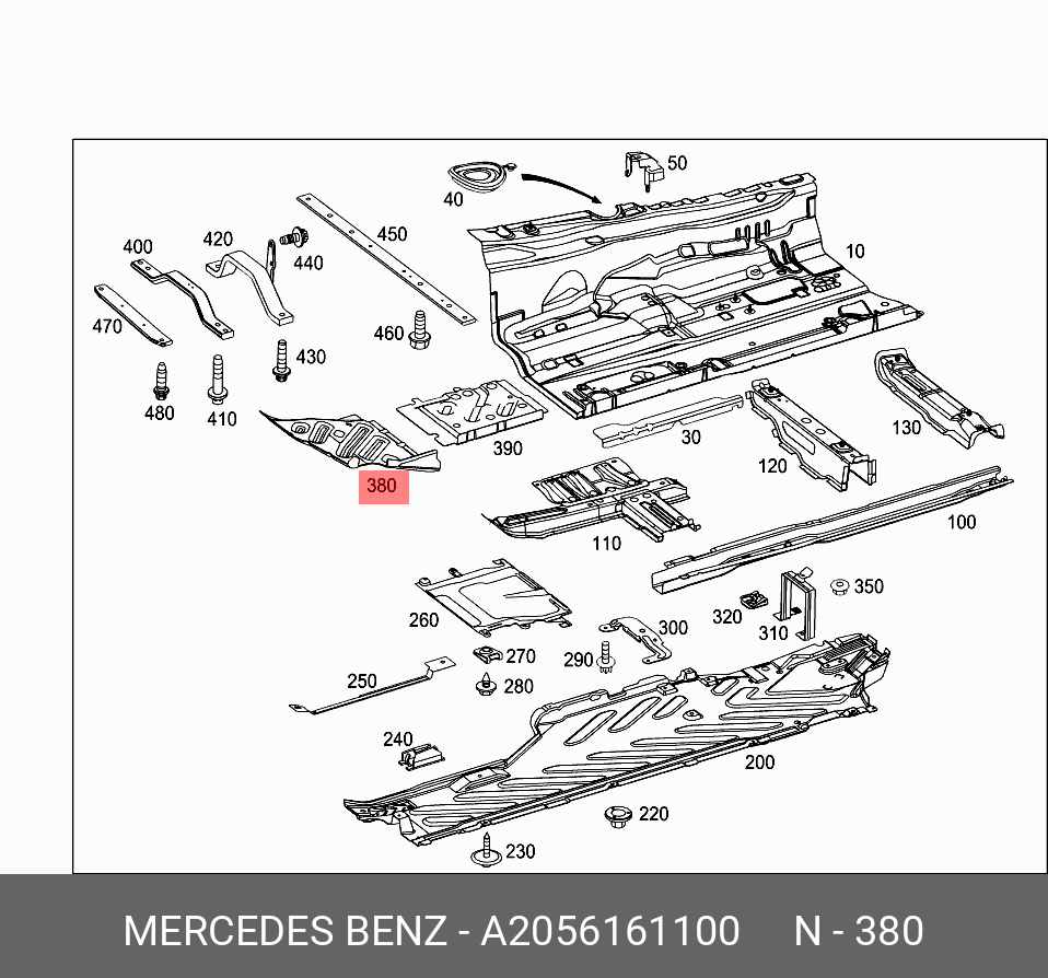 A2056161100 MERCEDES-BENZ Усилитель двери