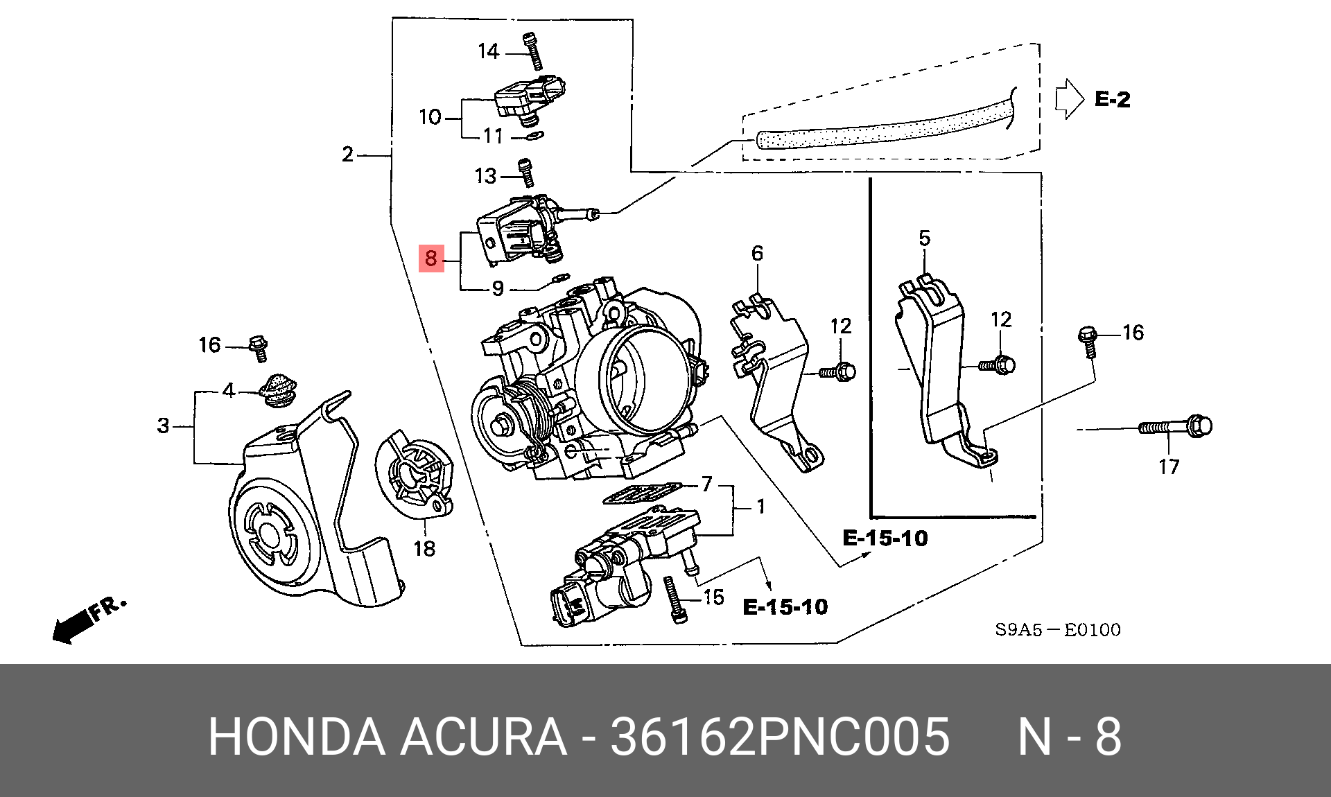 36162PNC005 HONDA Клапан вентиляции картера двс