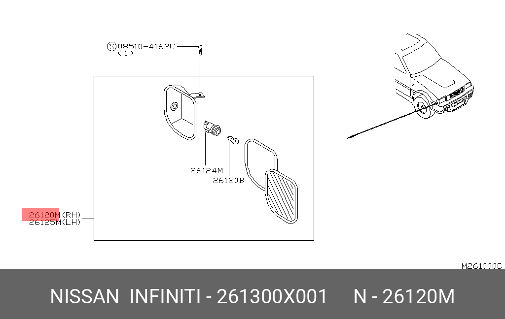 261300X001 NISSAN УКАЗАТЕЛЬ ПОВОРОТА