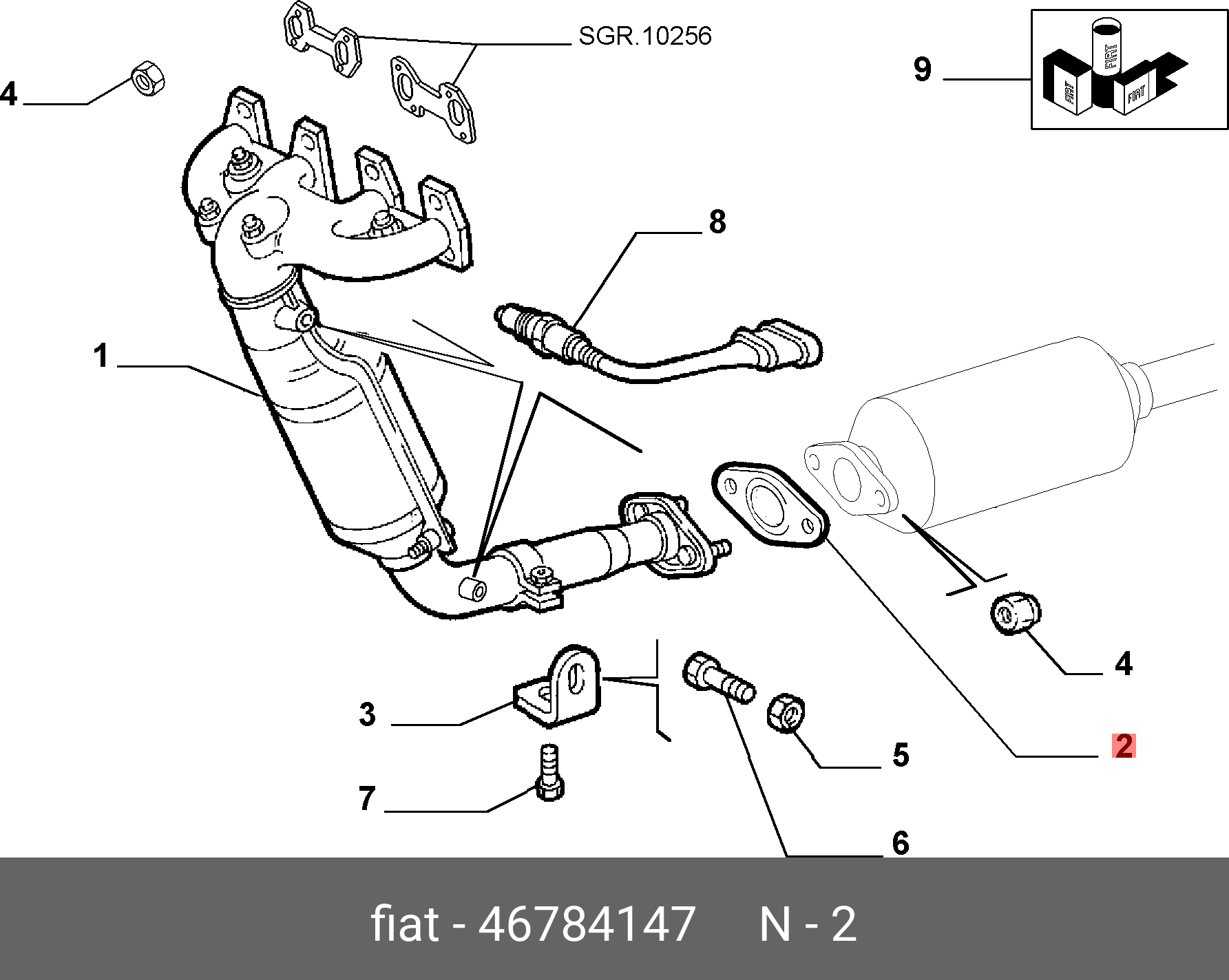 46784147 FIAT/ALFA/LANCIA ПРОКЛАДКА ГЛУШИТЕЛЯ
