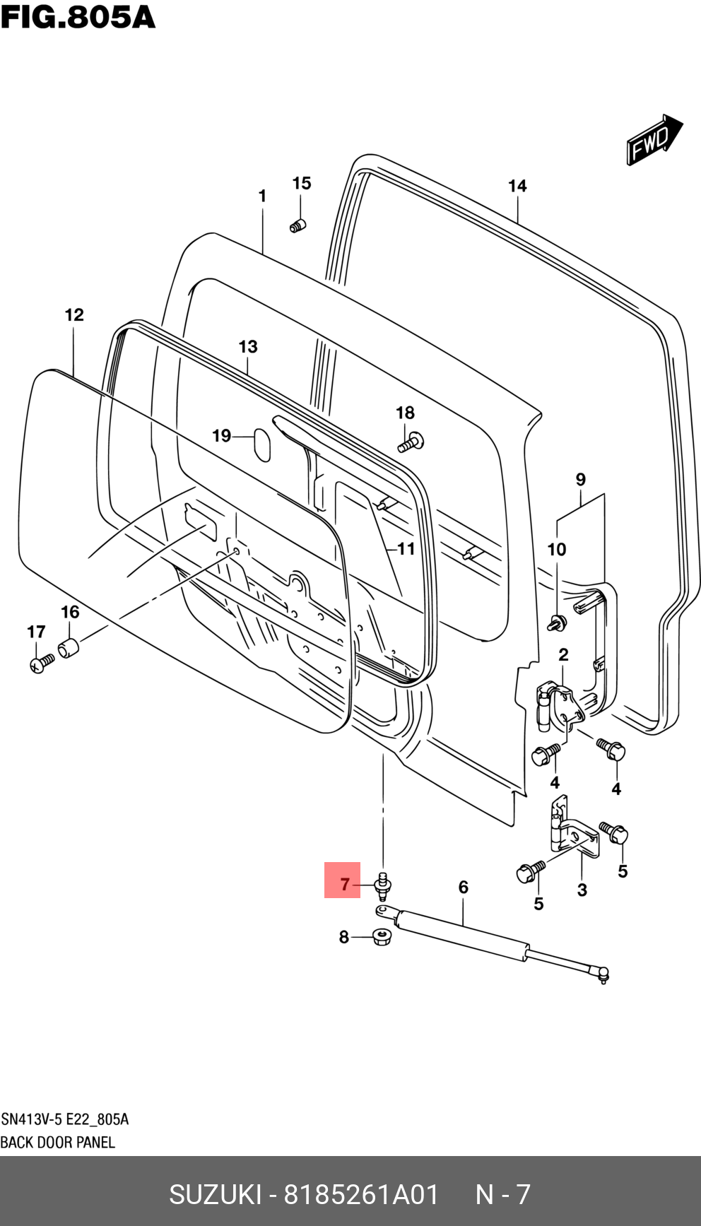 8185261A01 SUZUKI ВТУЛКА МЕТАЛЛИЧ КРЕПЛЕНИЯ АМОРТИЗАТОРА ДВЕРИ