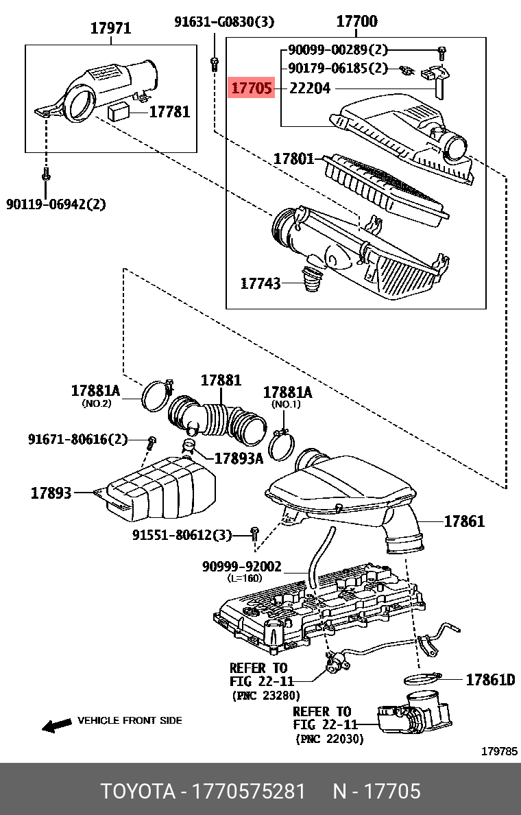 1770575281 TOYOTA КРЫШКА ВОЗДУШНОГО ФИЛЬТРА