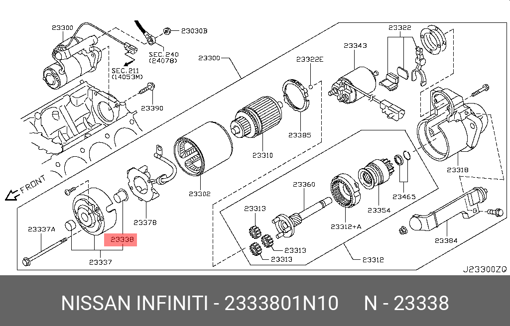 2333801N10 NISSAN ШАЙБА МЕТАЛЛИЧЕСКАЯ