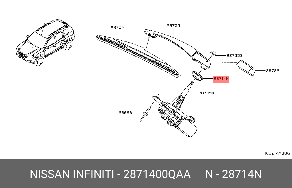 2871400QAA NISSAN SEAL-PIVOT