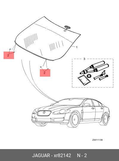 XR82142 JAGUAR SPACER-WINDSCREEN,SPACER-WINDSCREEN,DISTANZST.,WINDS
