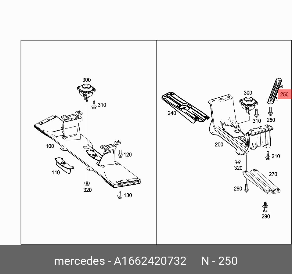 A1662420732 MERCEDES-BENZ СКОБА ОПОРЫ ДВИГАТЕЛЯ