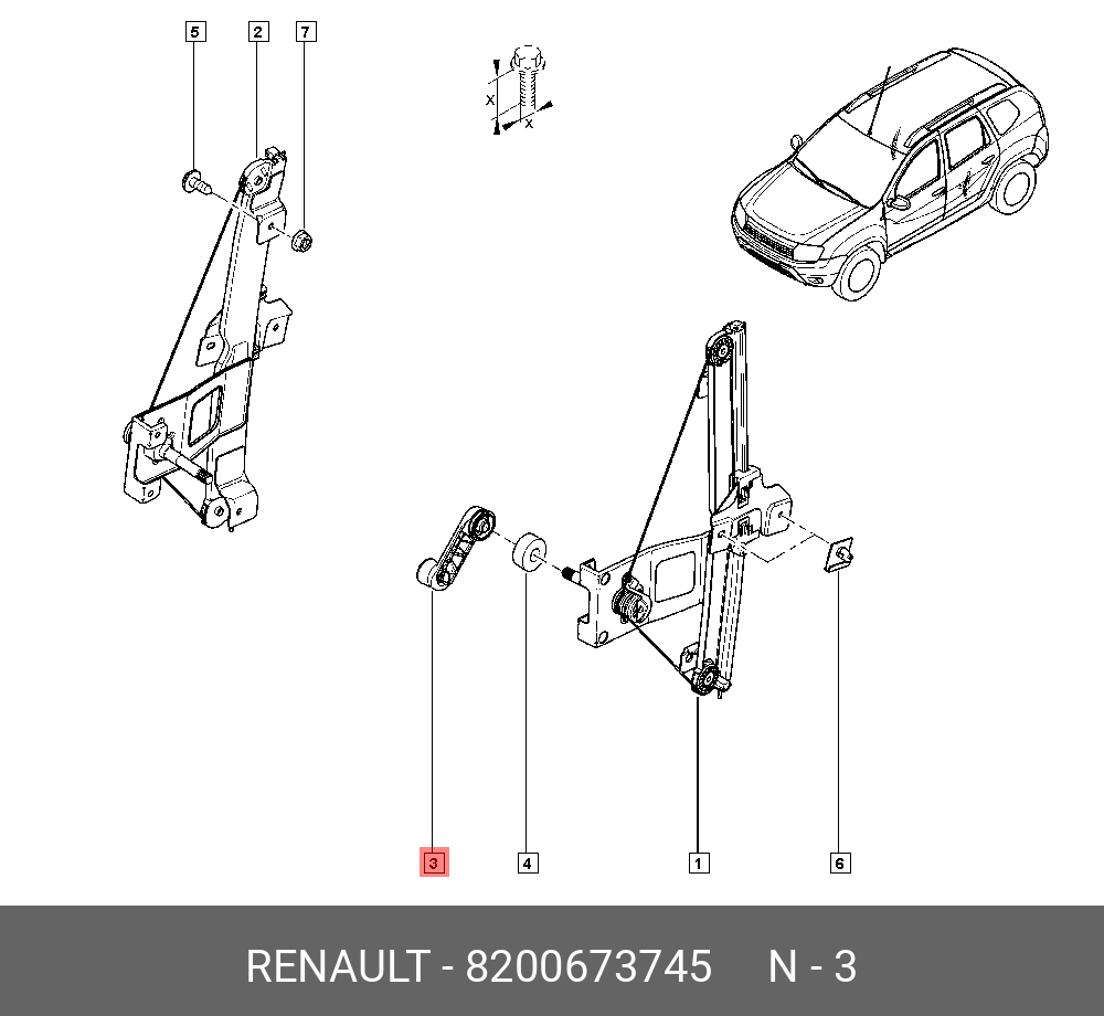 8200673745 RENAULT СТЕКЛОПОДЪЕМНИКА МЕХАНИЗМ