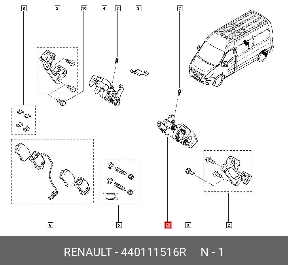 440111516R RENAULT Тормозной суппорт