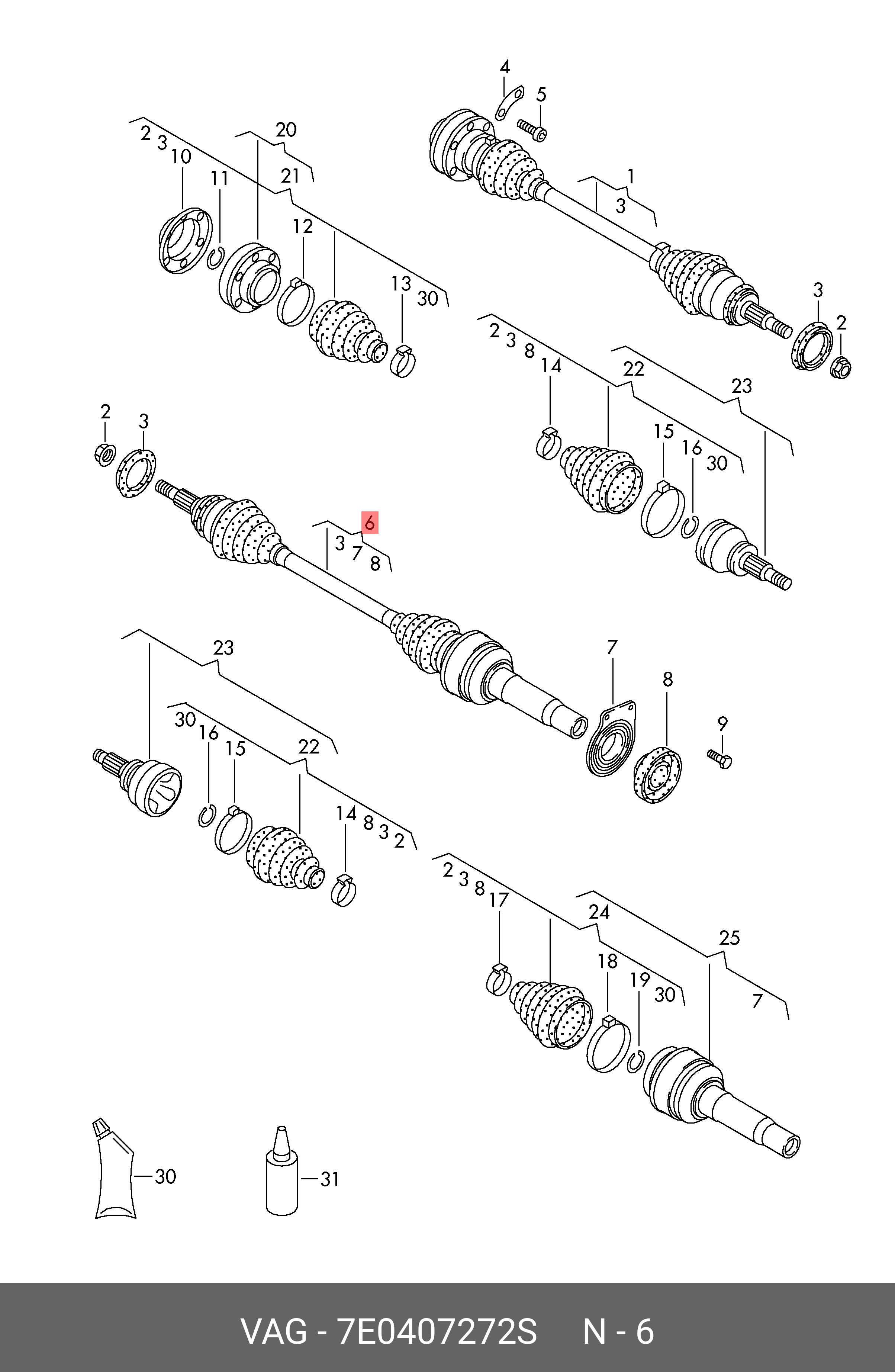 7E0407272S VAG Приводной вал