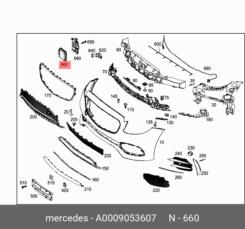 A0009053607 MERCEDES-BENZ РАДАР БАМПЕРА ПЕРЕДНЕГО