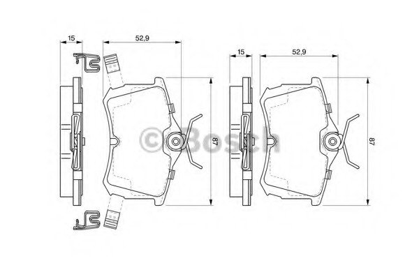 0986424661 BOSCH Комплект тормозных колодок, дисковый тормоз