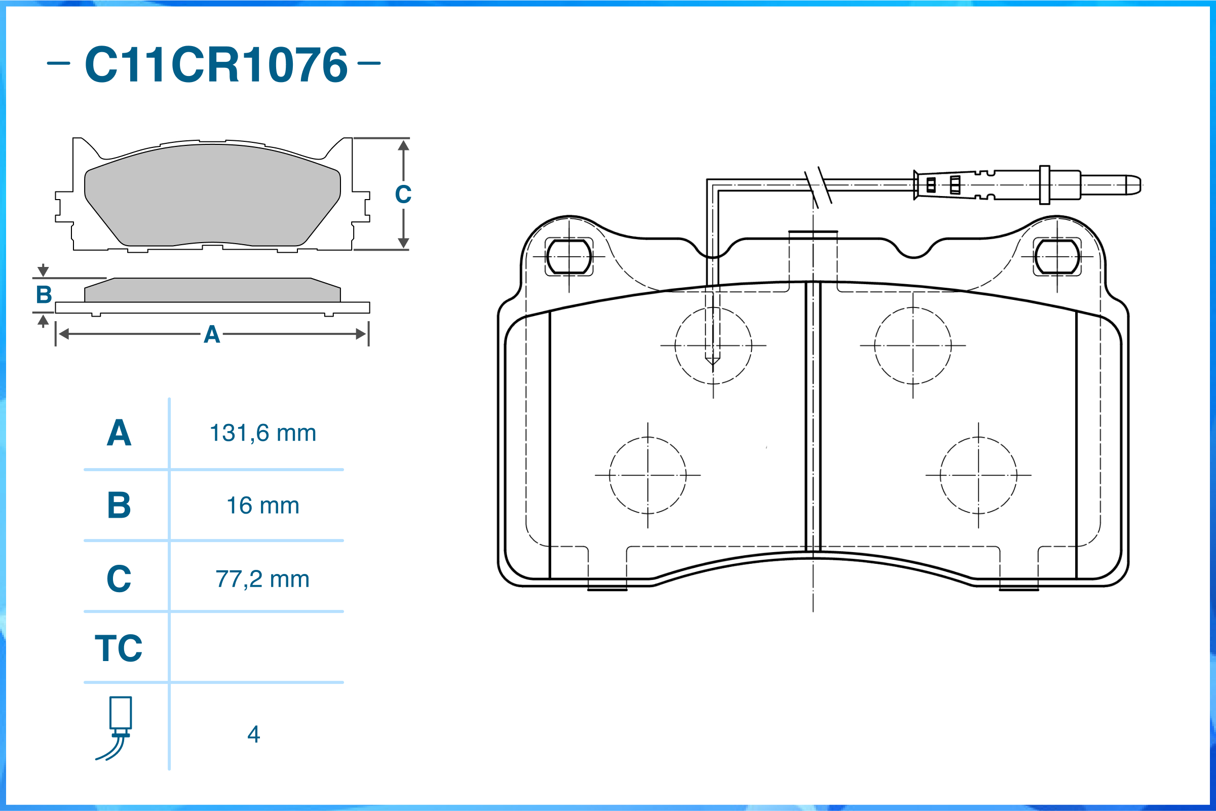 C11CR1076 CWORKS Тормозные колодки передние