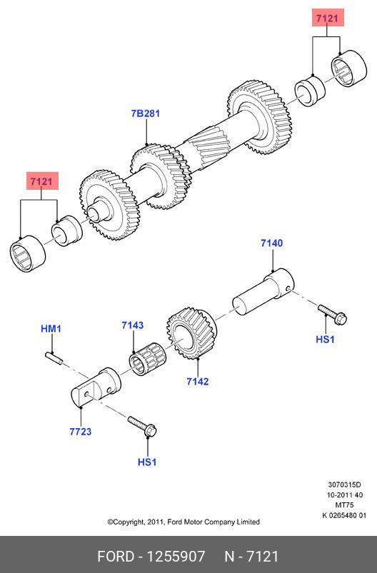 1255907 FORD ПОДШИПНИК ВТОРИЧНОГО ВАЛА