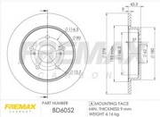 Диск тормозной задний FREMAX BD6052
