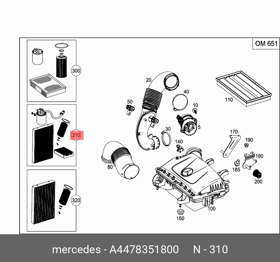 A4478351800 MERCEDES-BENZ КОМПЛЕКТ КАРТРИДЖЕЙ ФИЛЬТРОВ