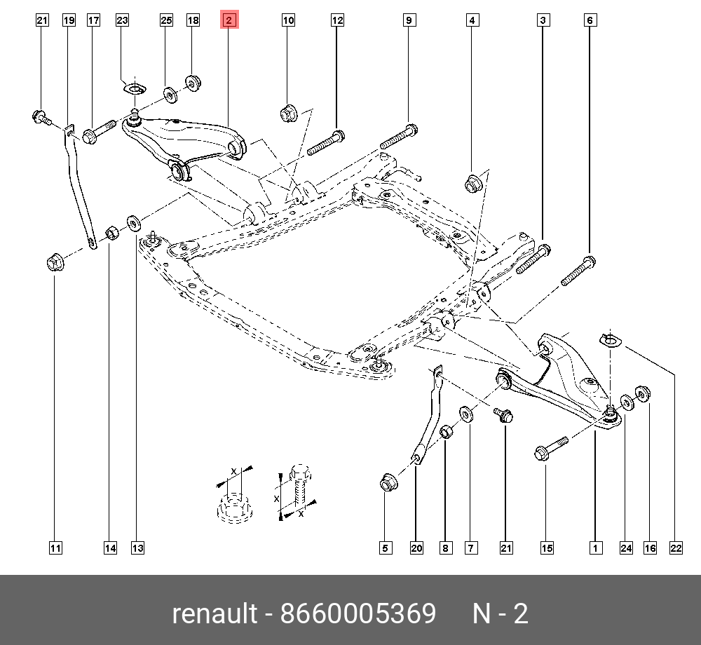 8660005369 RENAULT Рычаг подвески