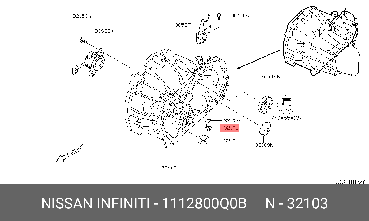 1112800Q0B NISSAN БОЛТ С ШЕСТИГРАННОЙ ГОЛОВКОЙ