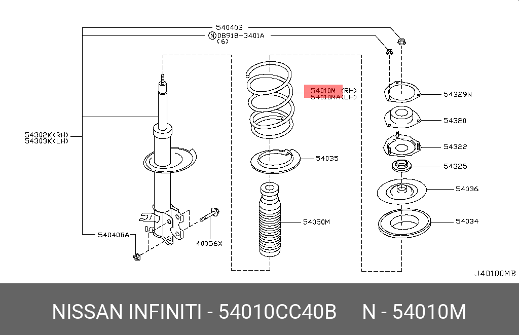 54010CC40B NISSAN ПРУЖИНА ПОДВЕСКИ