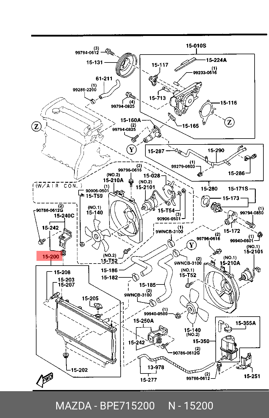 BPE715200 MAZDA Радиатор, охлаждение двигателя