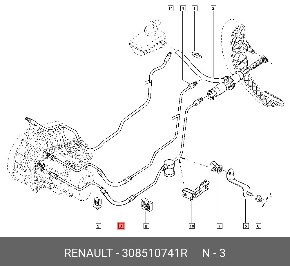 Цилиндр сцепления рено сандеро. 308510741r трубка сцепления. 308510741r трубка гидропривода сцепления. 308523875r трубка гидропривода сцепления Ларгус.