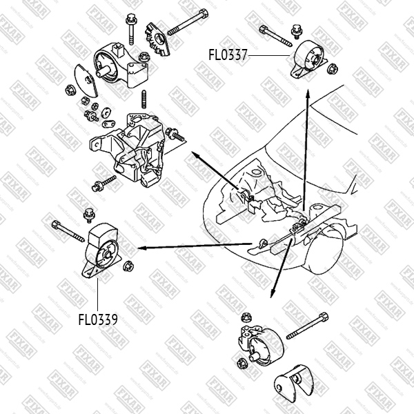 Опора двигателя задняя FIXAR FL0337