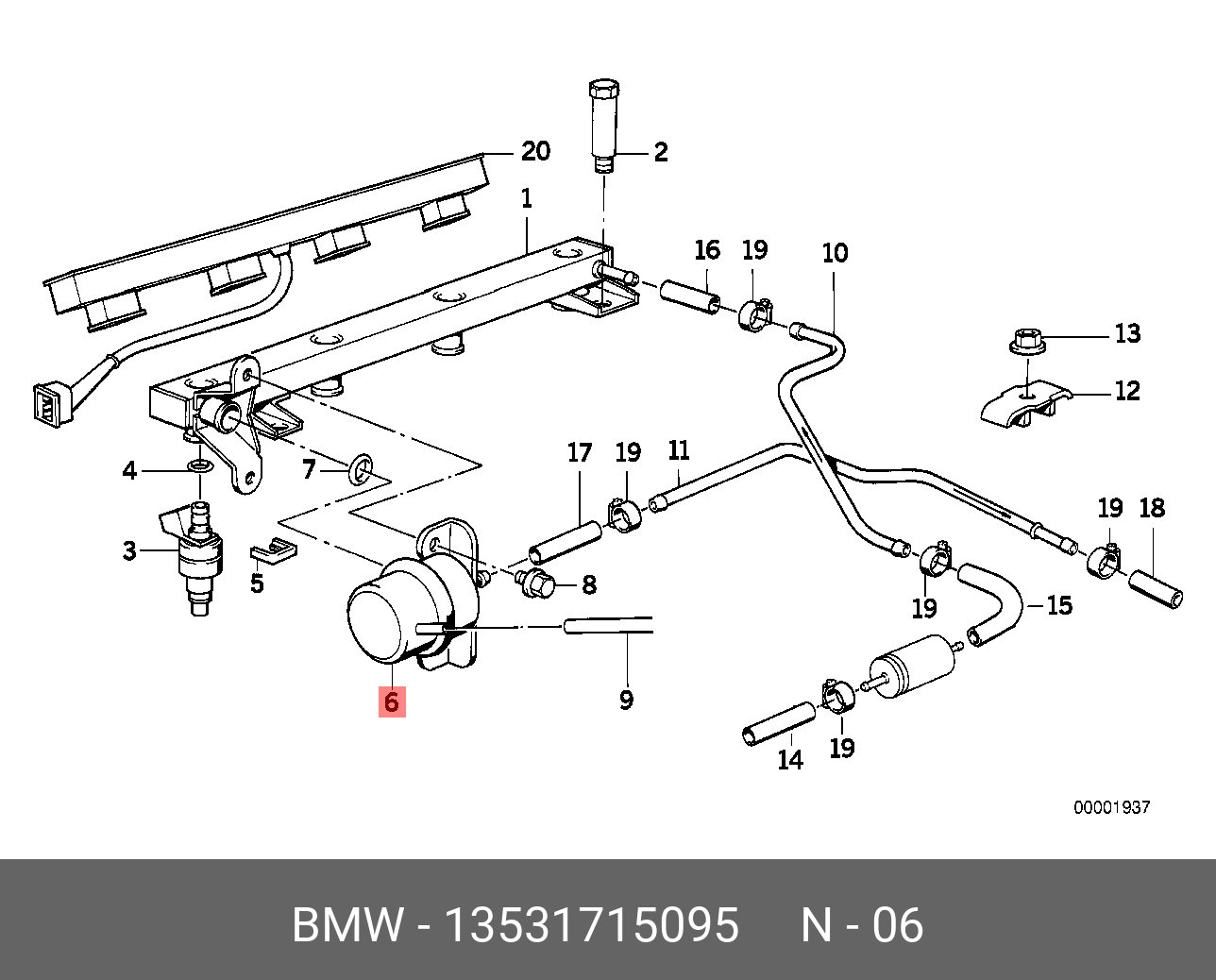 13531715095 BMW DRUCKREGLER,Control Valve, fuel pressure