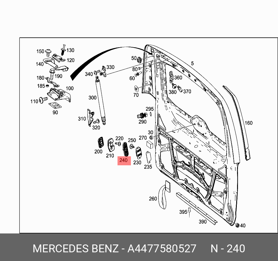 A4477580527 MERCEDES-BENZ НАПРАВЛЯЮЩАЯ КРЕПЛЕНИЯ ПАНЕЛИ ДВЕРИ