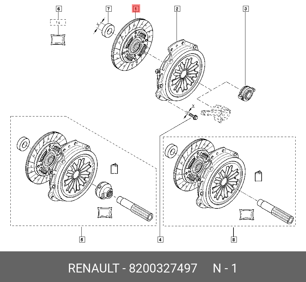 8200327497 RENAULT Комплект сцепления