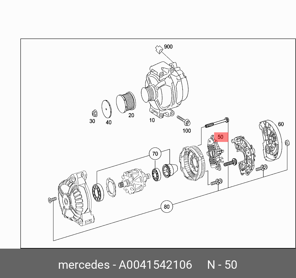 0041542106 MERCEDES-BENZ РЕЛЕ-РЕГУЛЯТОР ГЕНЕРАТОРА