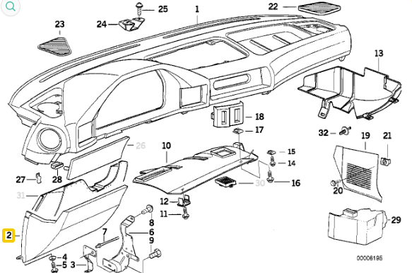 51458117777 BMW Облицовка л нж е34