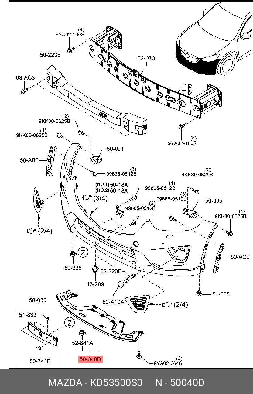 KD53500S0 MAZDA ЗАЩИТА БАМПЕРА KD53500S0 MAZDA ЗАЩИТА БАМПЕРА