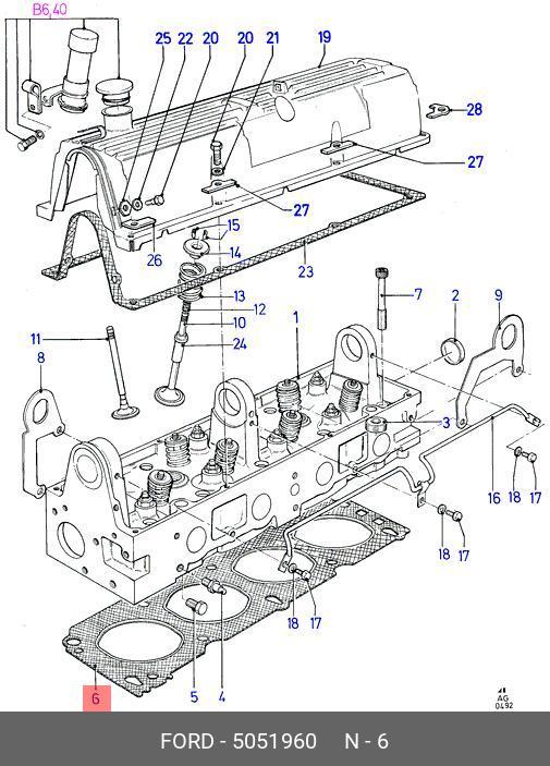 5051960 FORD Прокладка, головка цилиндра