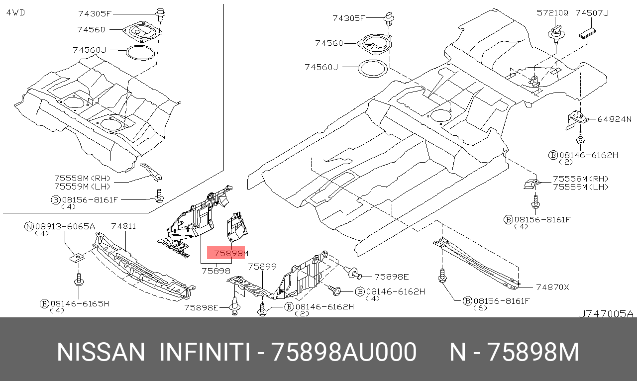 75898AU000 NISSAN ЗАЩИТА ДВИГАТЕЛЯ