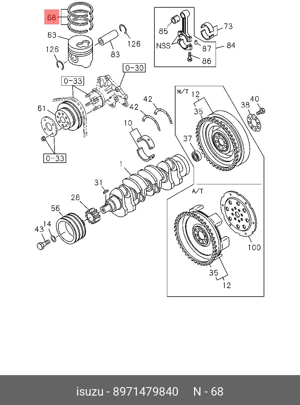 8971479840 ISUZU Кольца поршневые комплект