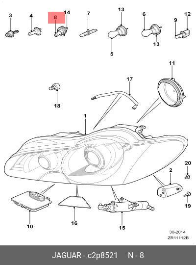 C2P8521 JAGUAR BULB-HEADLAMP,BULB-HEADLAMP,BRENNER-SCHEINWE