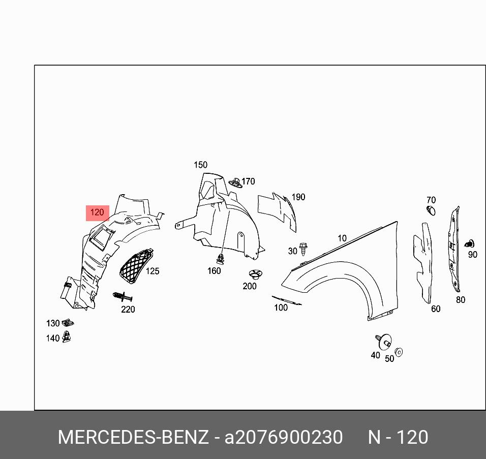 A2076900230 MERCEDES-BENZ Подкрылок