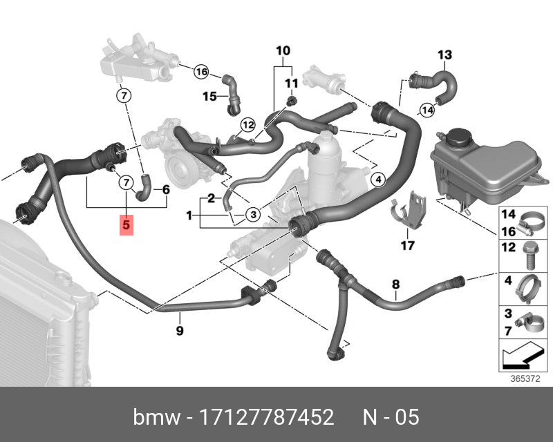 17127787452 BMW Шланг системы охлаждения