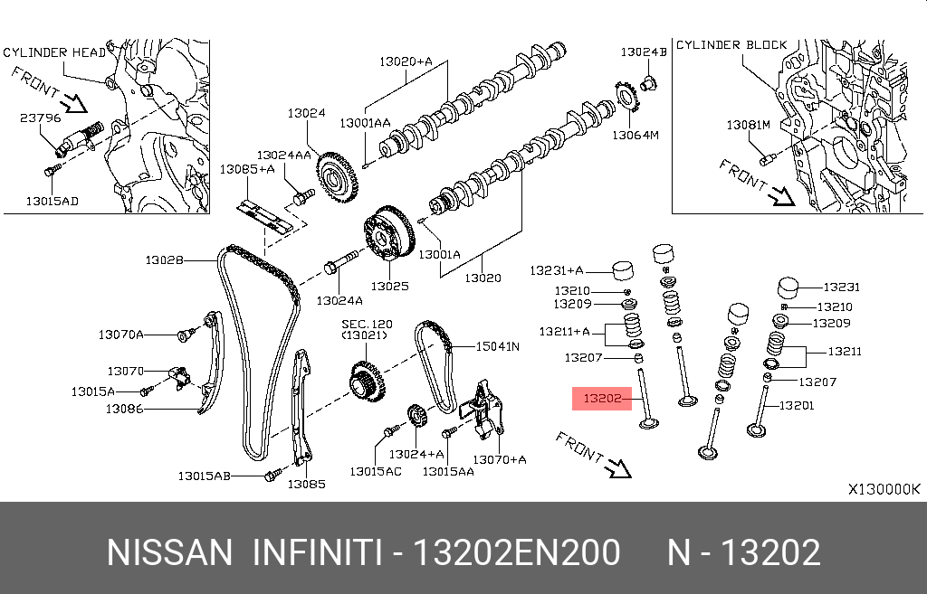 13202EN200 NISSAN Клапан выпускной