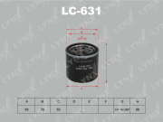 LC631 LYNXAUTO Фильтр масляный