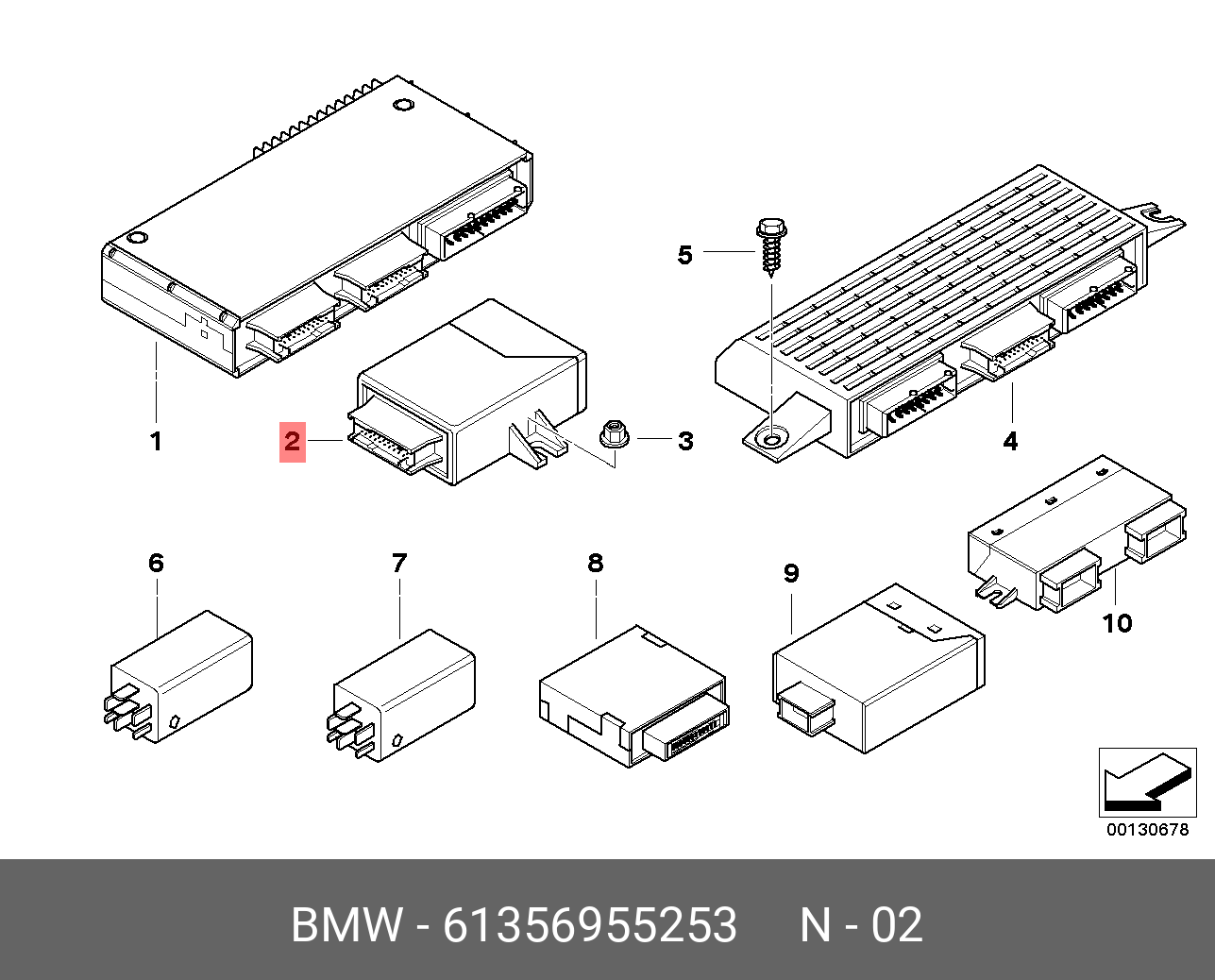 61356955253 BMW Модуль подключения э/оборудов.прицепа