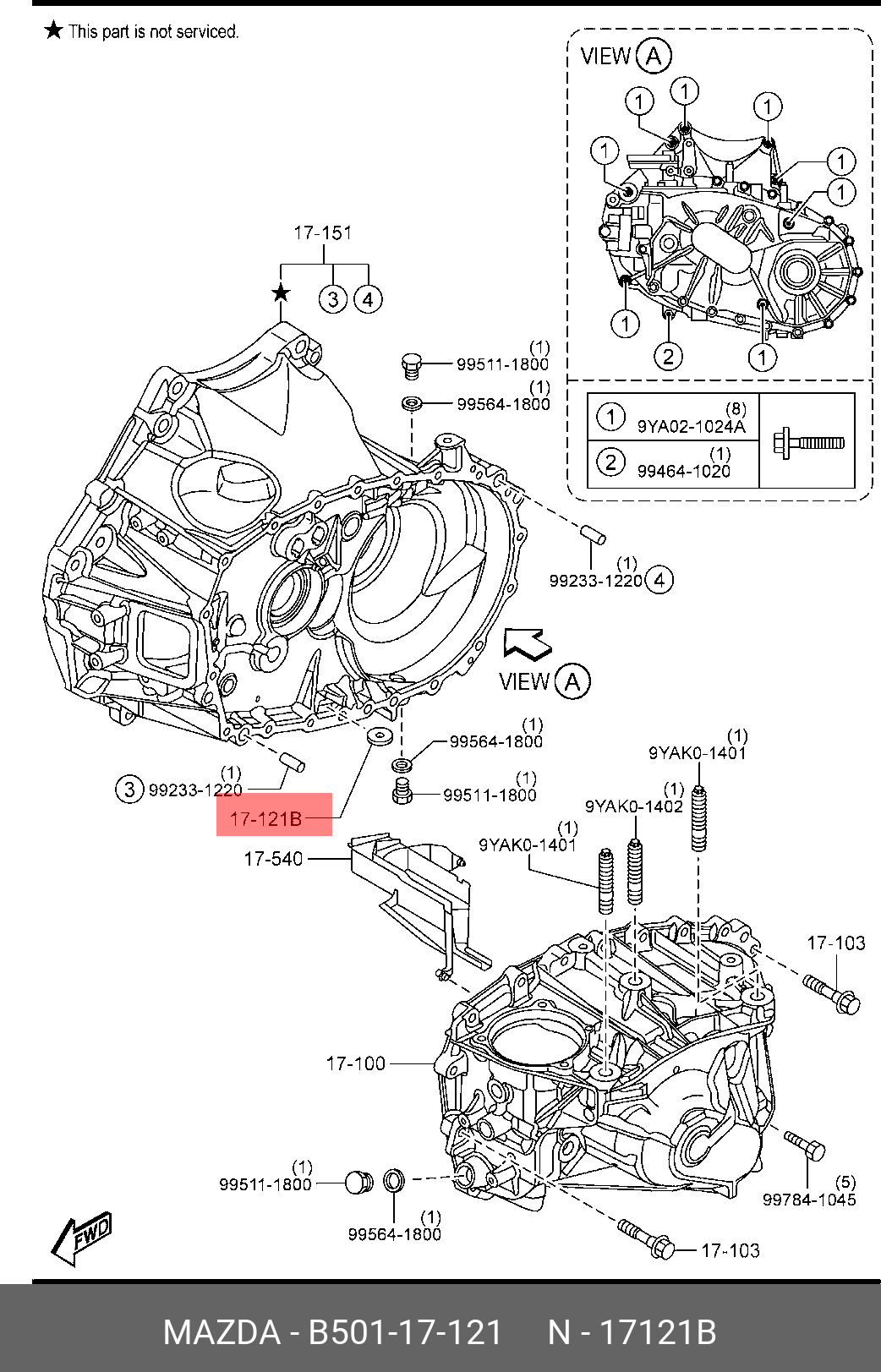 B50117121 MAZDA Магнит картера