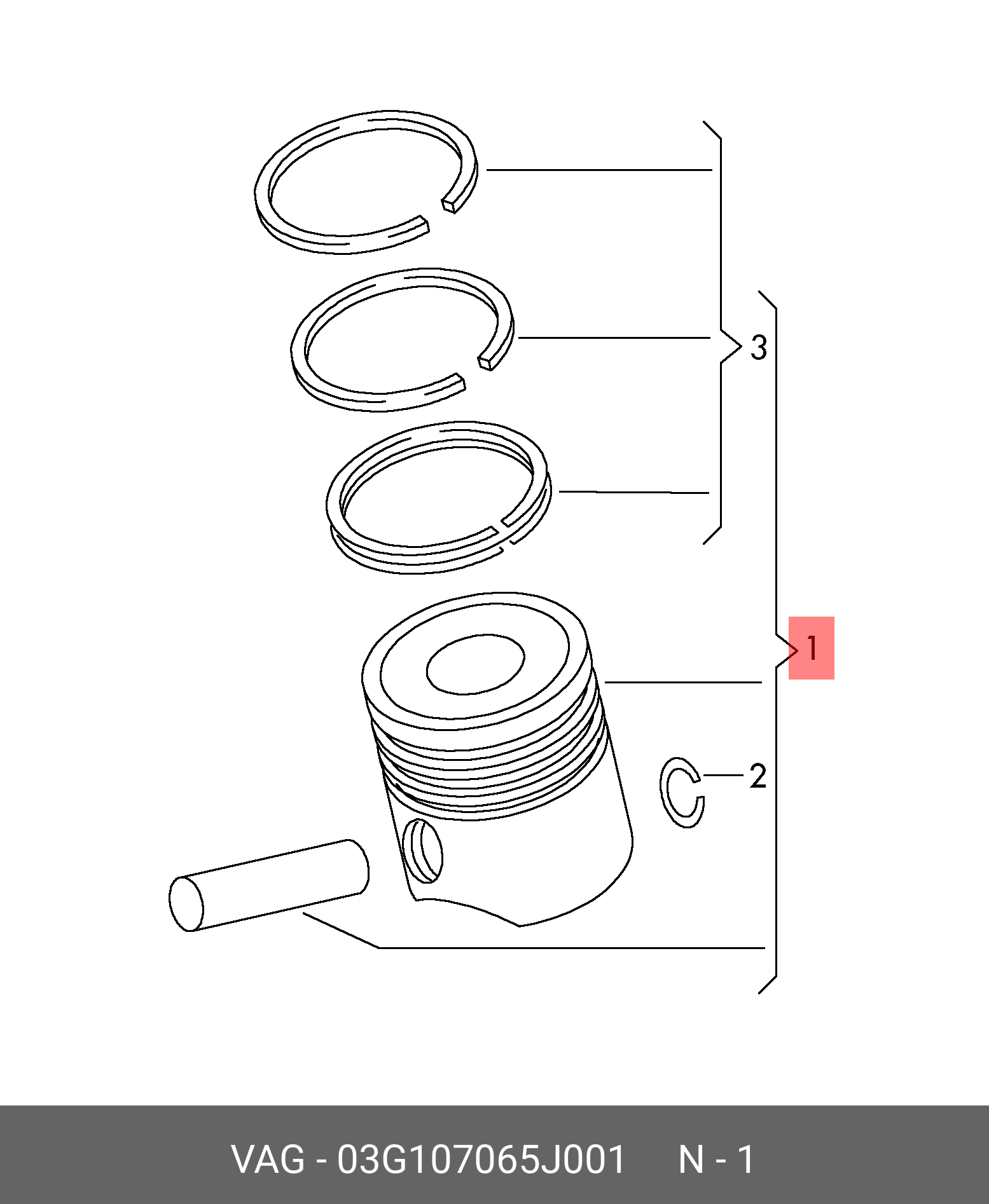 03G107065J001 VAG Поршень в сборе