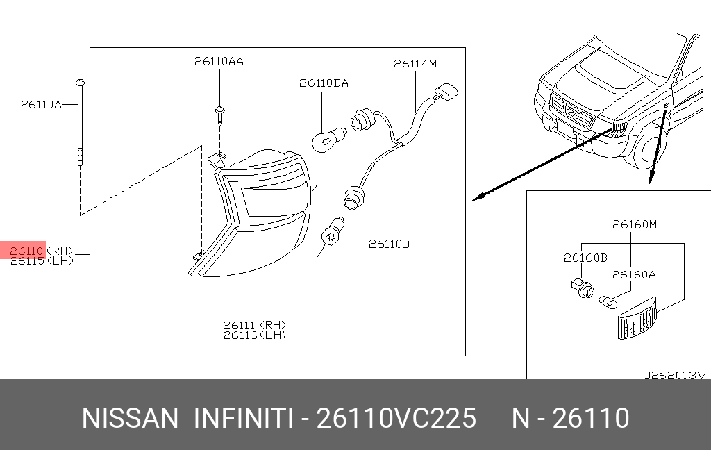 26110VC225 NISSAN УКАЗАТЕЛЬ ПОВОРОТА