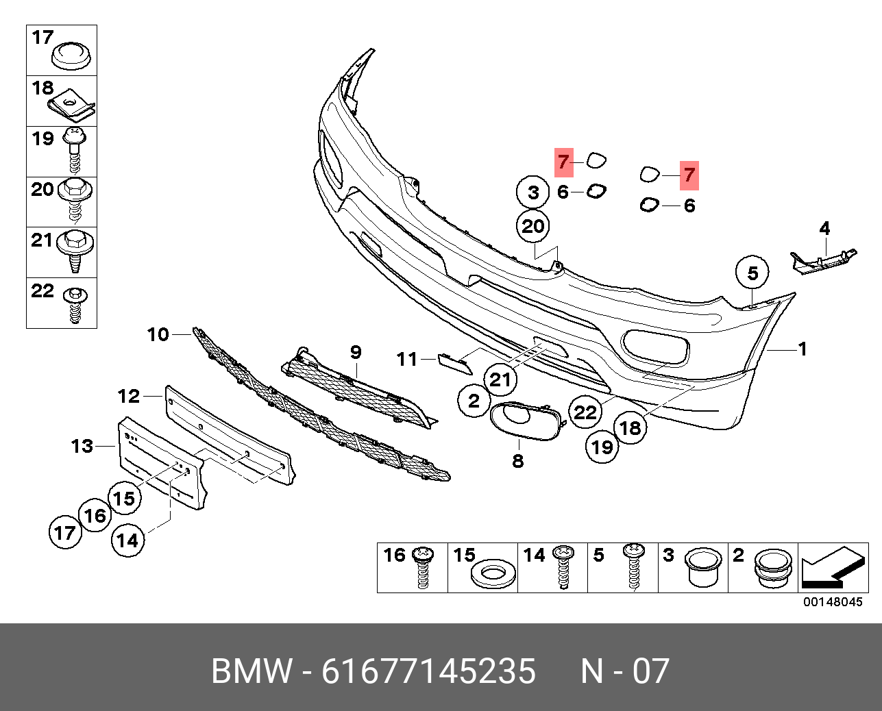 51127154094 BMW Ремкомплект заднего бампера купить в интернет-магазине AvtoTO