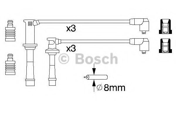 0986356966 BOSCH Комплект проводов зажигания