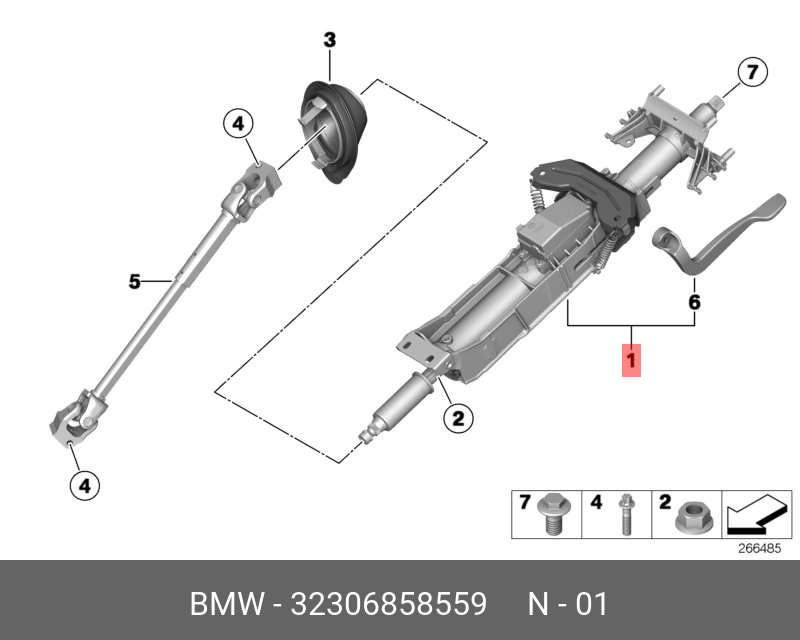 32306786891 BMW Рулевая колонка с механическим приводом купить в интернет-магази