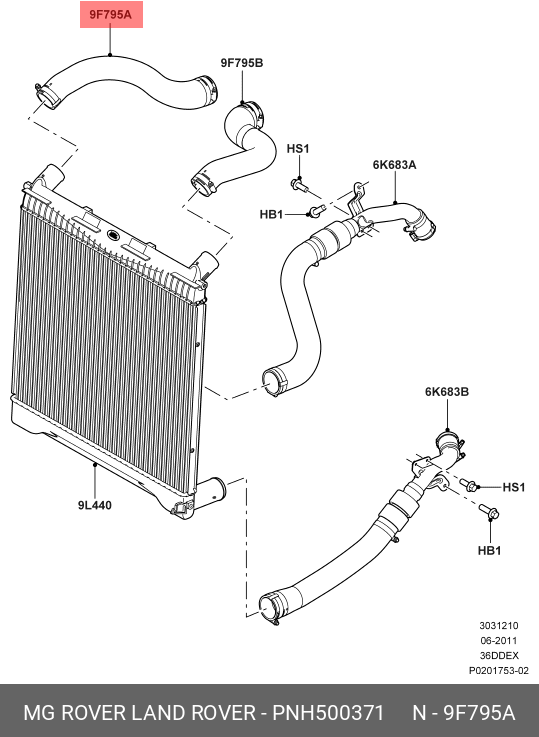 PNH500371 LAND ROVER Трубопровод,TUBE ASSY,SCHLAUCHROHRLEITUNG